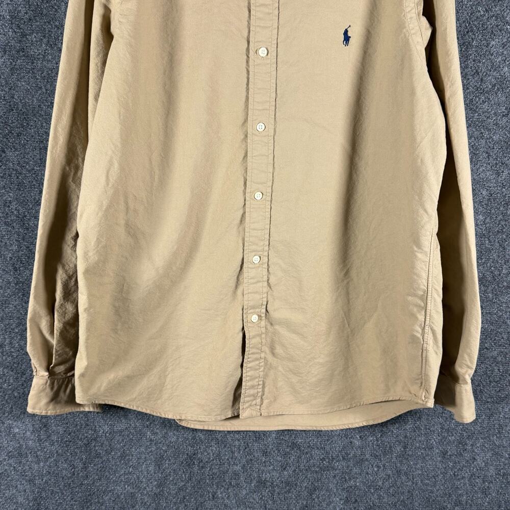 Ralph Lauren Oxford LS Shirt Mens L Tan Khaki Classic Fit Cotton Button Down - Picture 3 of 13